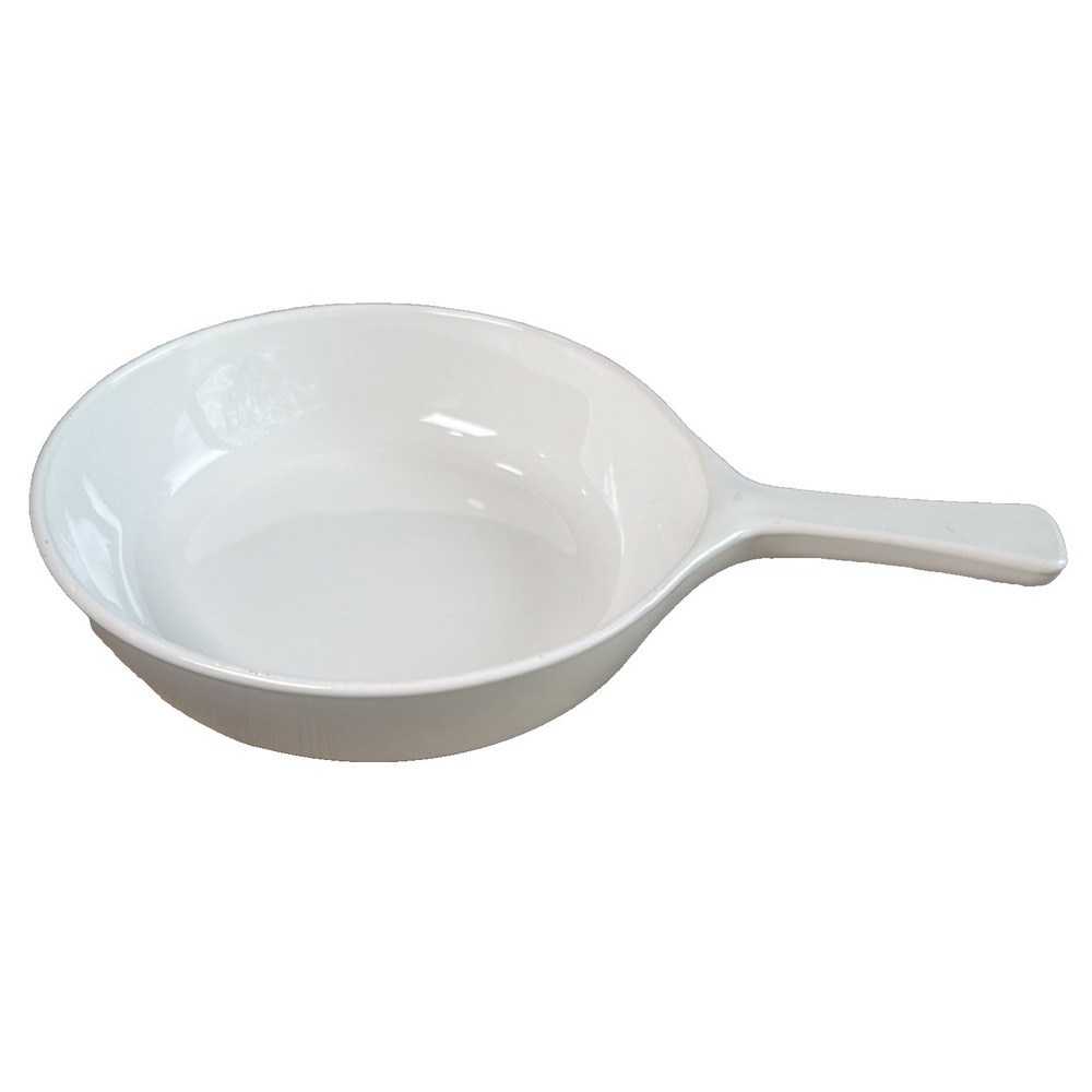 Corning Ware Solid White Footed 2380 6.5 Inch Microwave Browning Fry Pan Dish
